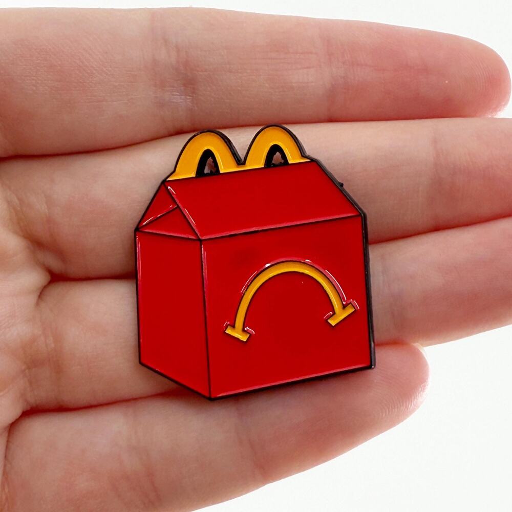Sad Meal, Soft Enamel Lapel Pin, Funny Parody